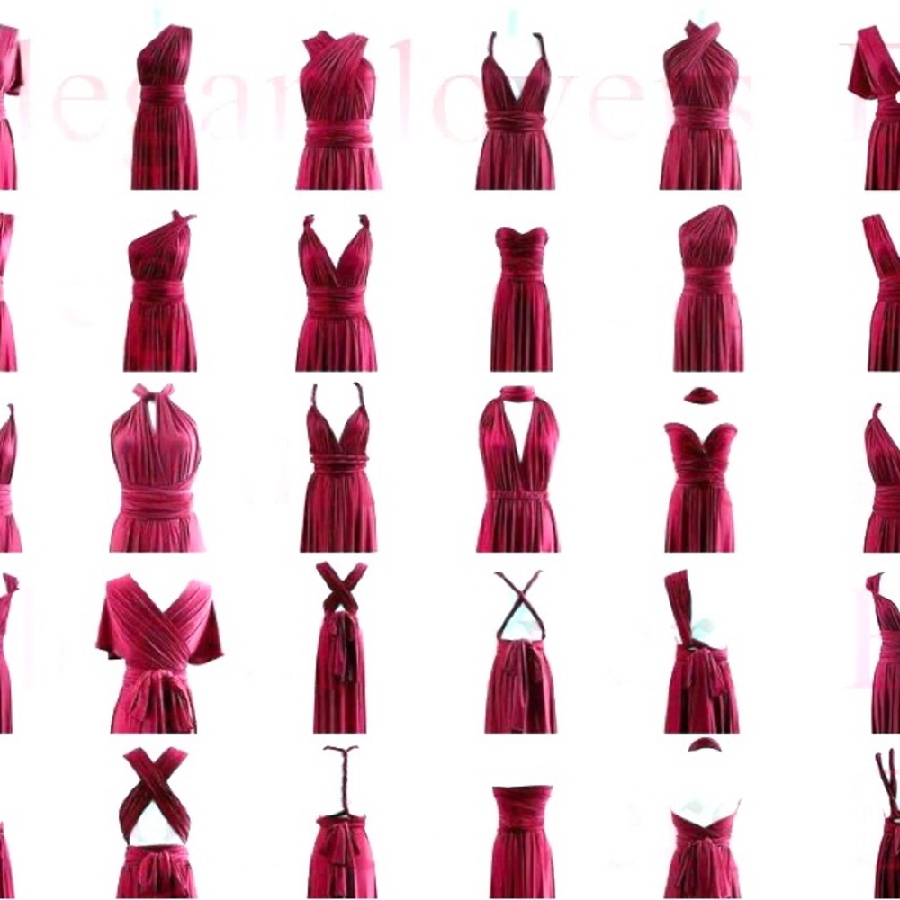 A wine colored infinity bridesmaid dress
